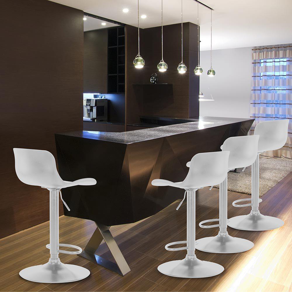 Eri Adjustable Swivel Bar Stools - White x 2 - Chotto Furniture