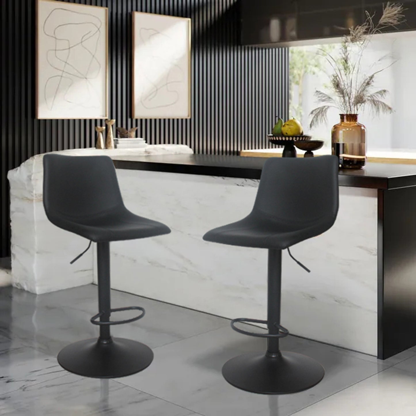 CHOTTO - Kage Bar Stools - Black x 2