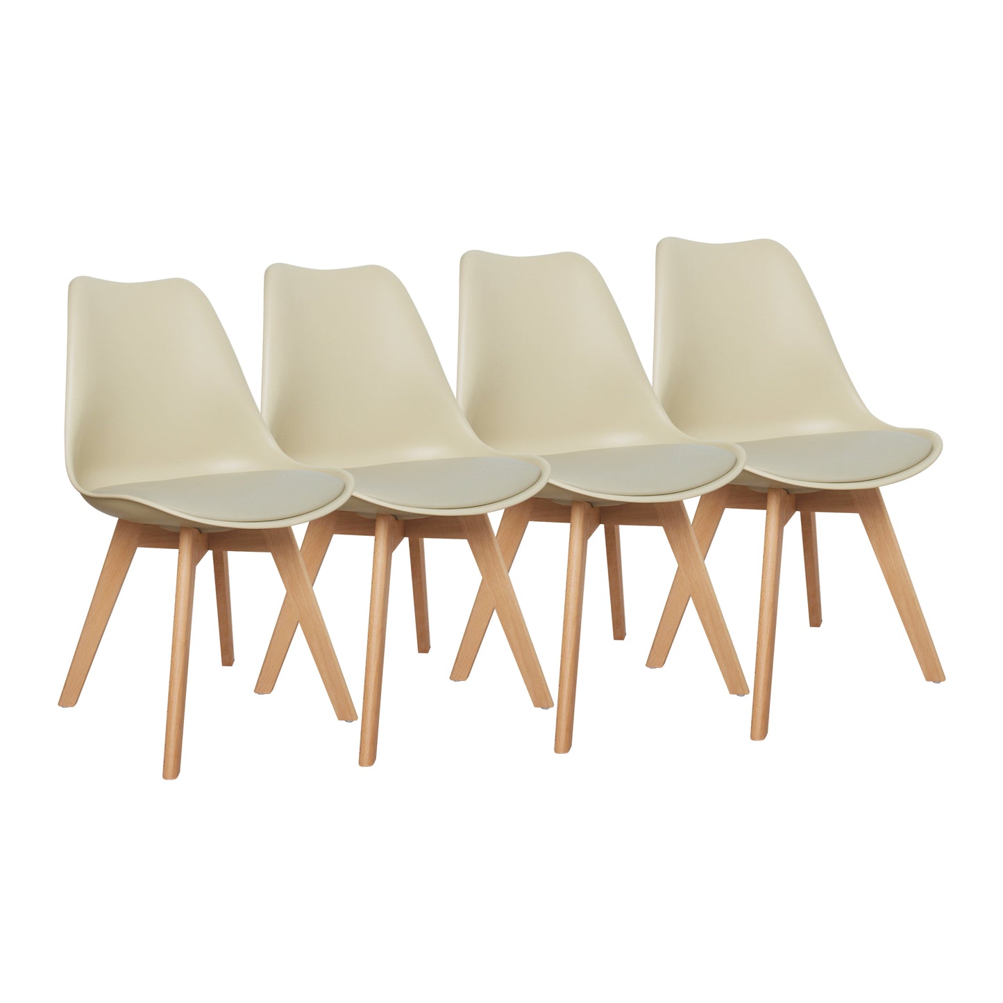 CHOTTO - Ando Dining Chairs - Beige x 4