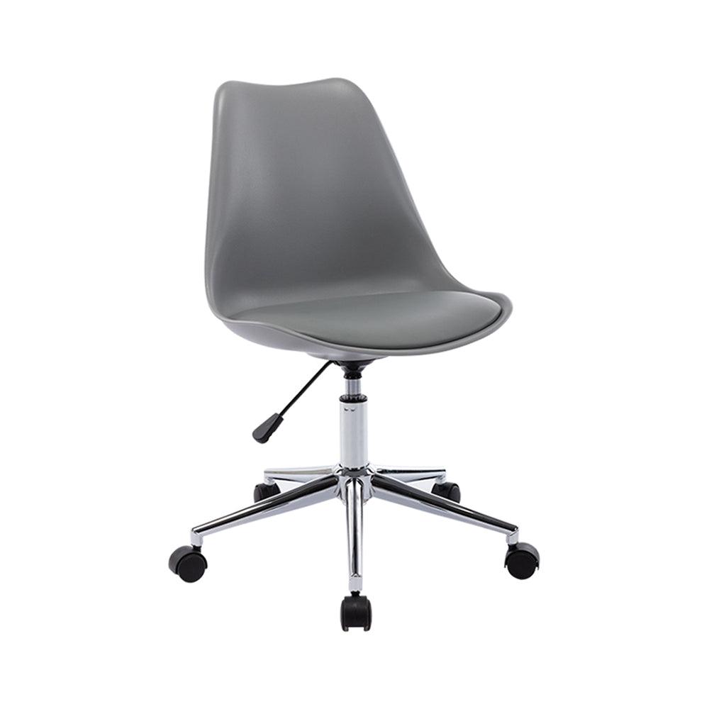 Ando Office Desk Chair with Vegan Leather Seat - Grey - Chotto Furniture