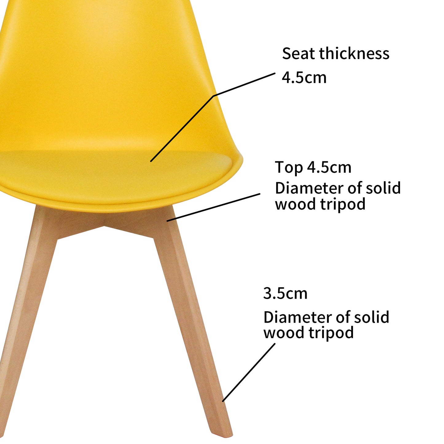CHOTTO - Ando Dining Chairs - Yellow x 2