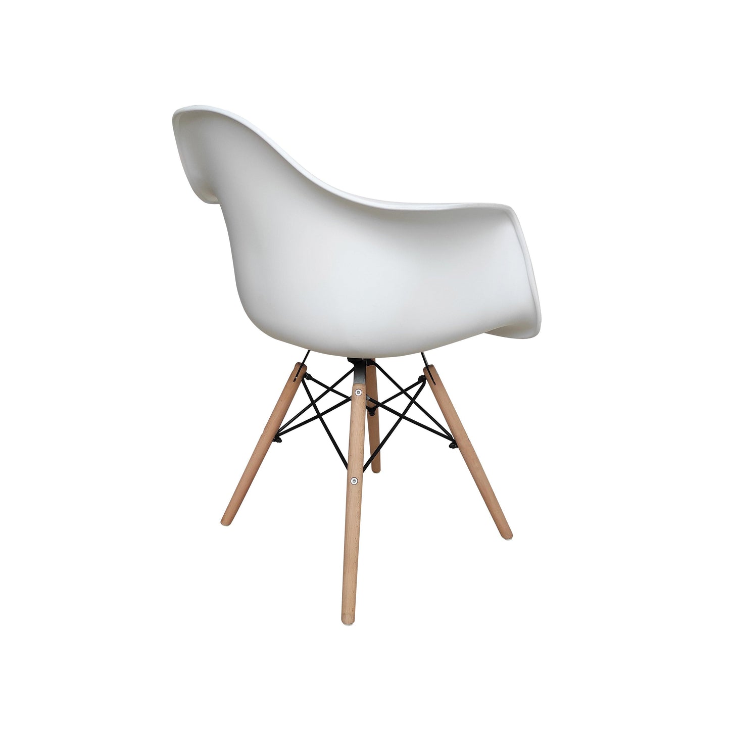 Retro Replica DSW Dining Chairs Armchairs with Beech Leg - White x 4 - Chotto Furniture