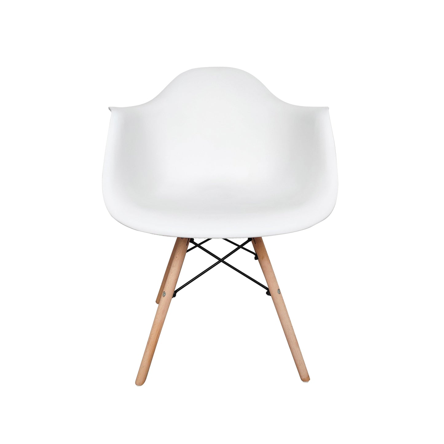 Retro Replica DSW Dining Chairs Armchairs with Beech Leg - White x 4 - Chotto Furniture