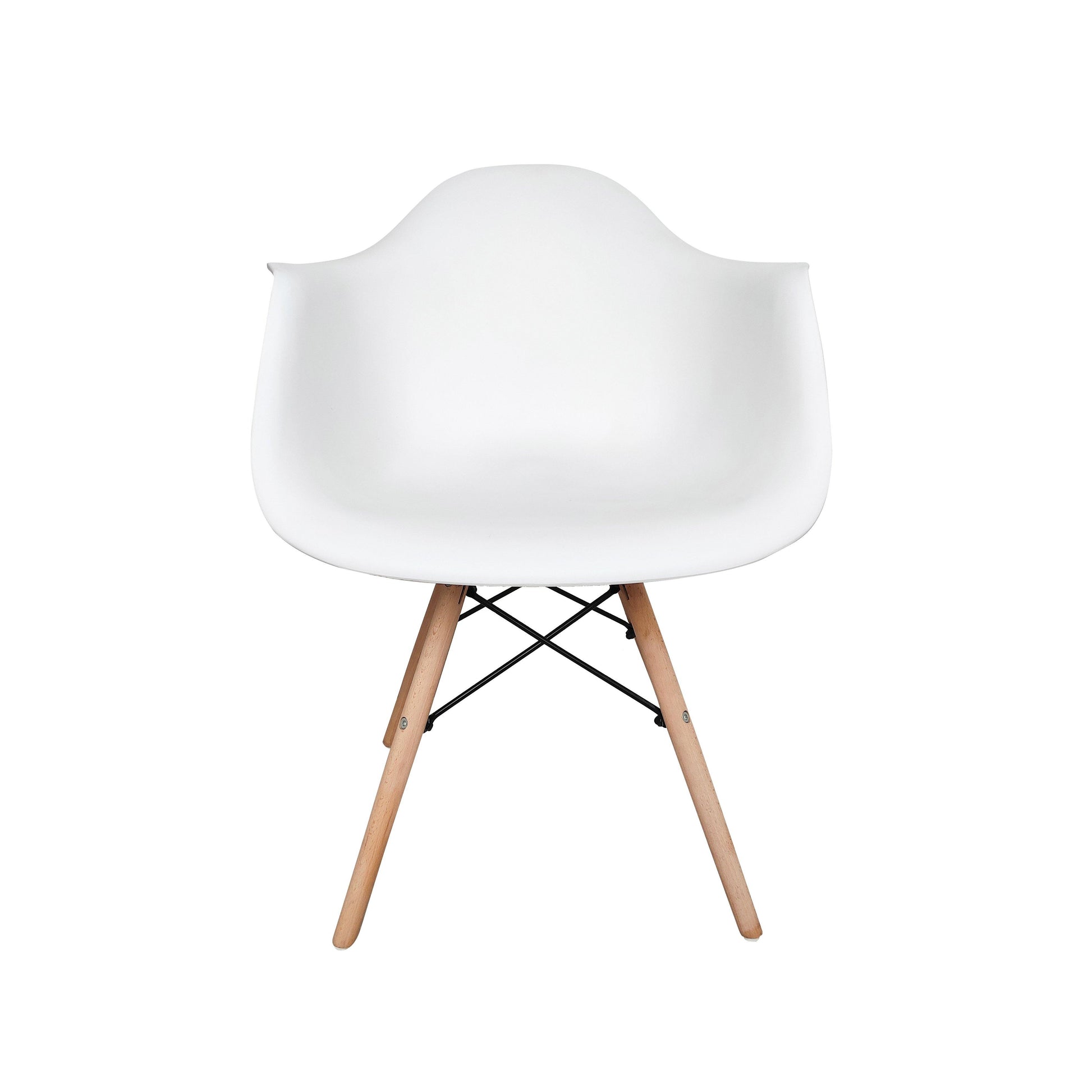 Retro Replica DSW Dining Chairs Armchairs with Beech Leg - White x 4 - Chotto Furniture