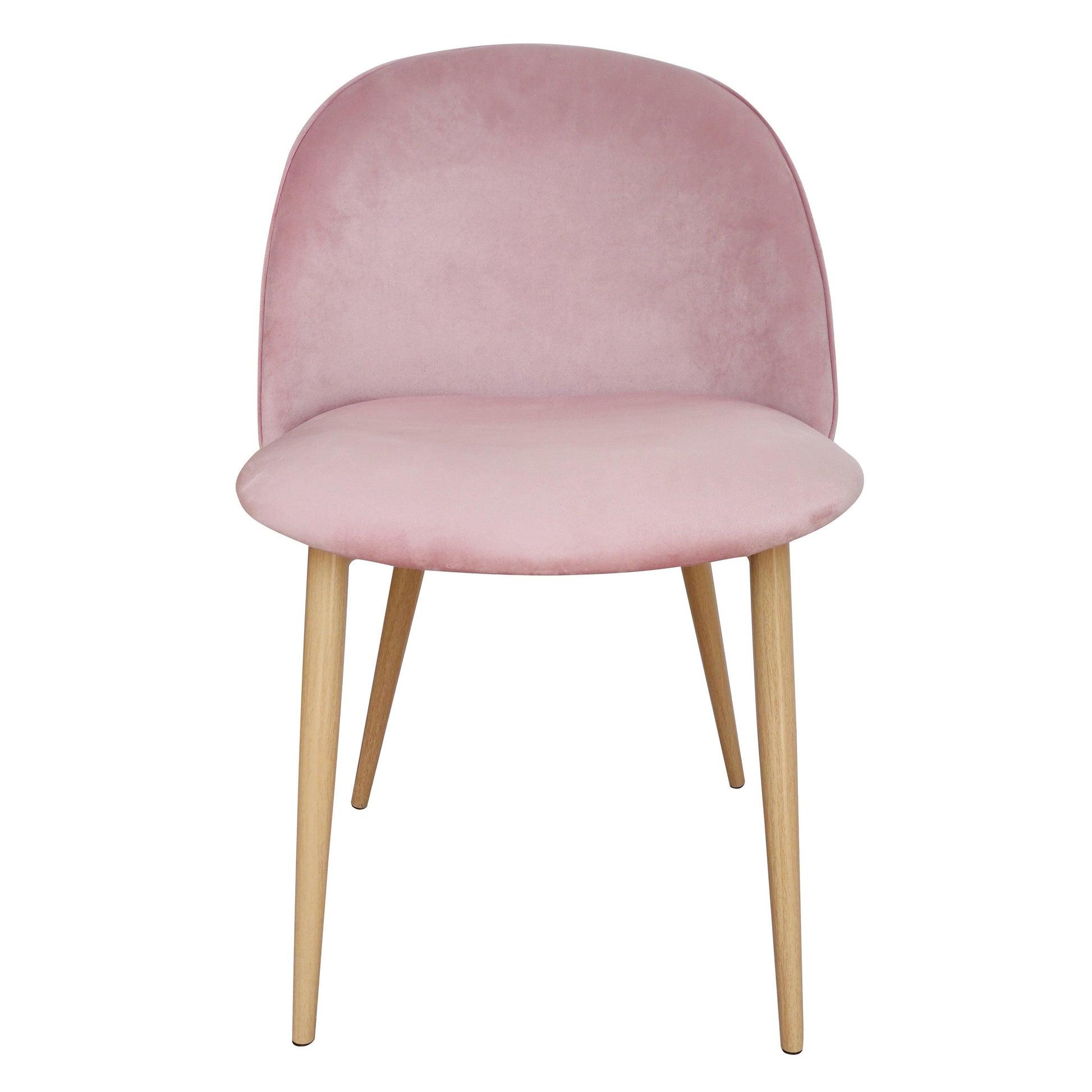 Nami Velvet Seat Metal Leg Dining Chairs - Pink x 2 - Chotto Furniture