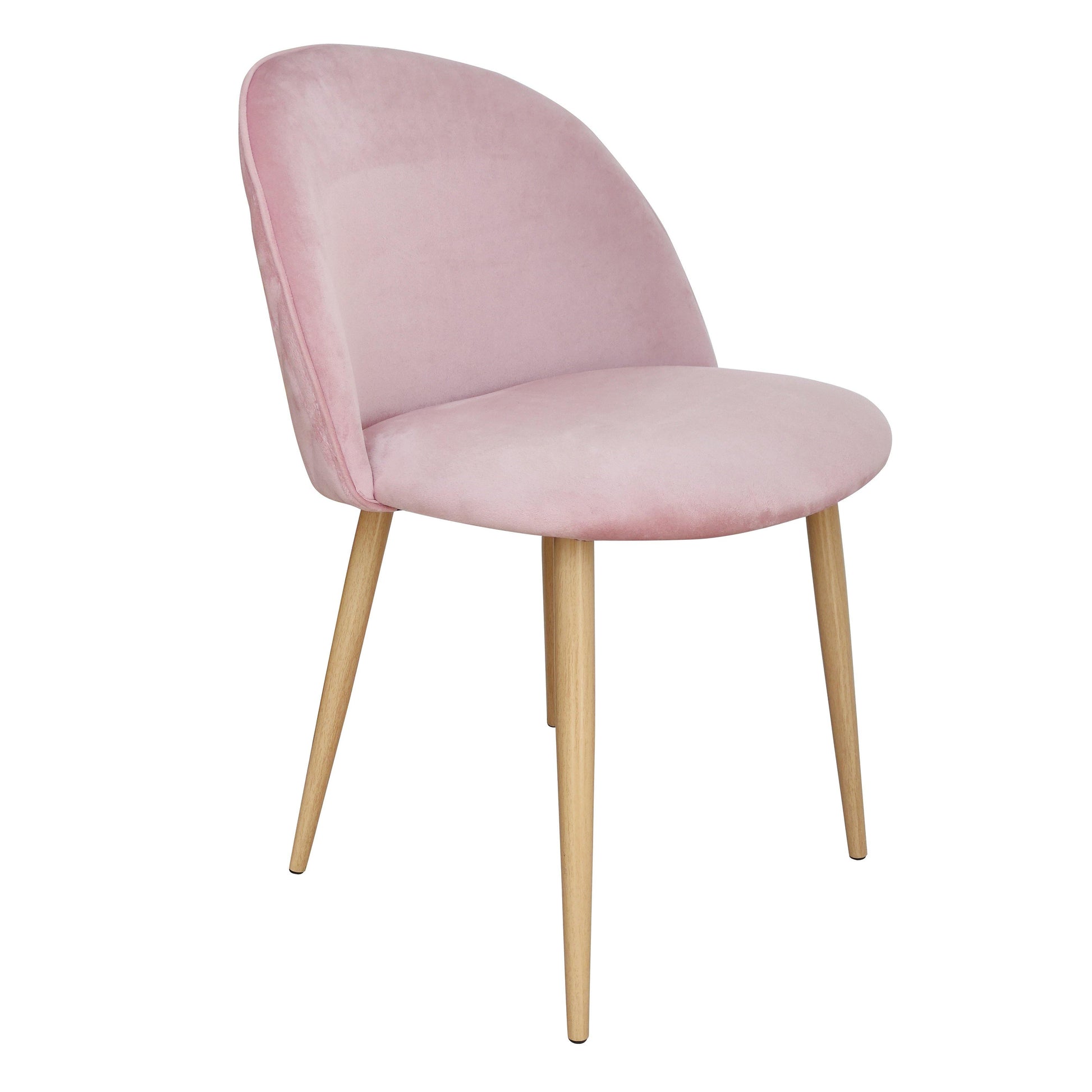 Nami Velvet Seat Metal Leg Dining Chairs - Pink x 2 - Chotto Furniture