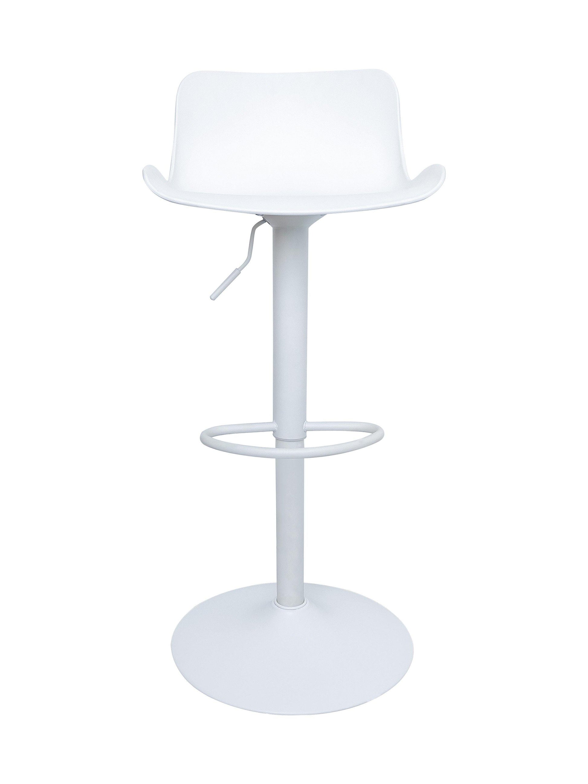Eri Adjustable Swivel Bar Stools - White x 2 - Chotto Furniture