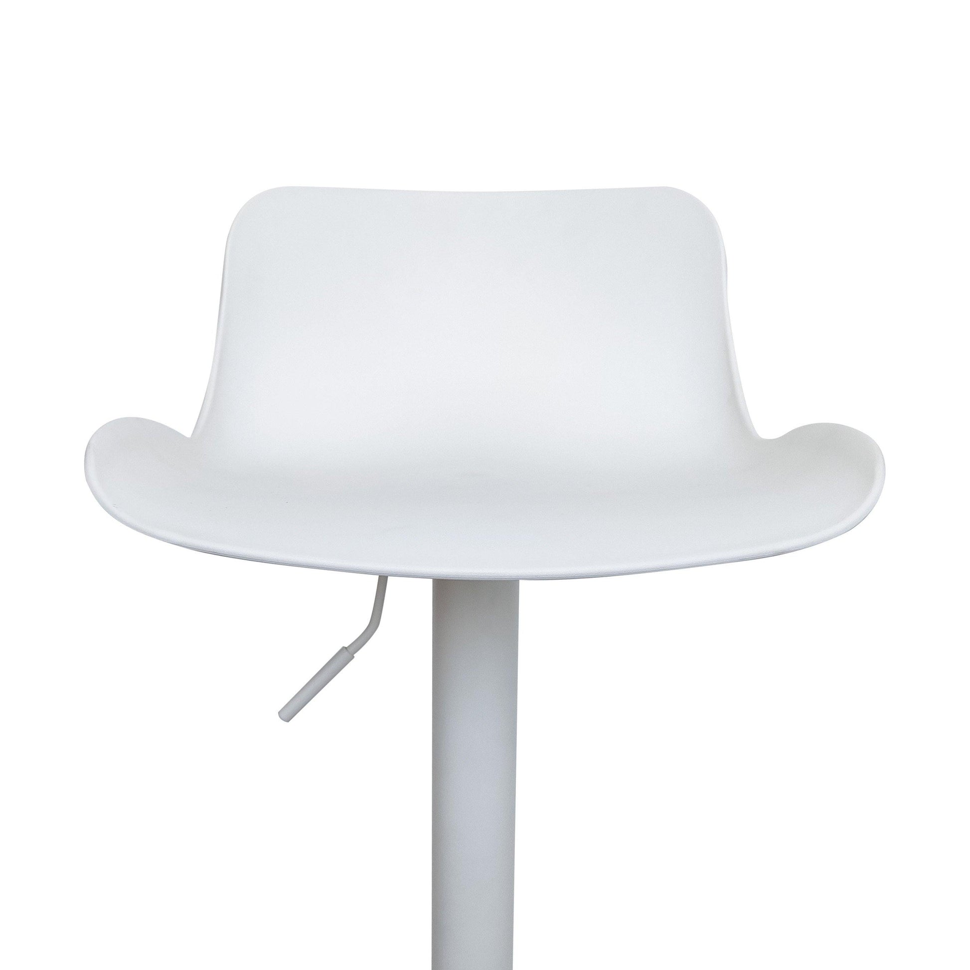 Eri Adjustable Swivel Bar Stools - White x 2 - Chotto Furniture