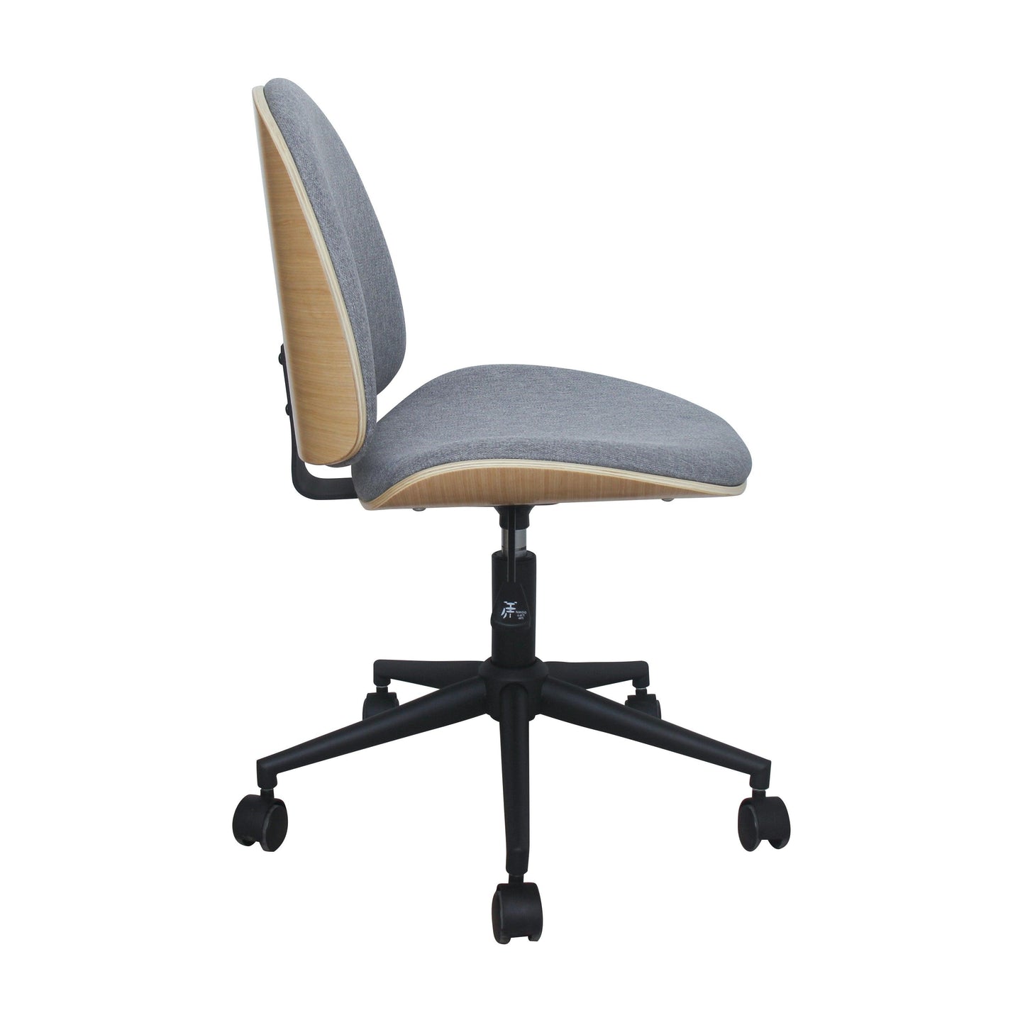 Mio Fabric Adjustable Swivel Office Chair - Grey - Chotto Furniture