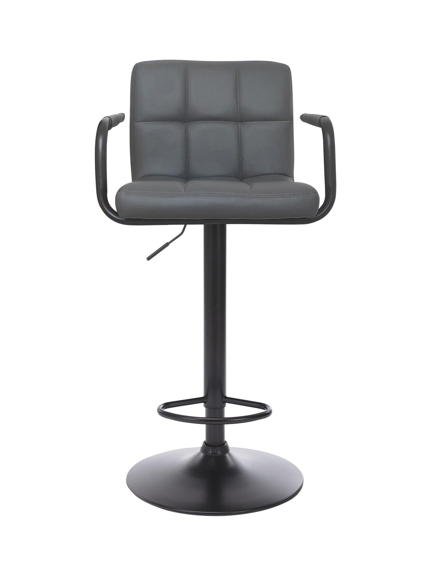 Hiro Adjustable Swivel Bar Stool - Grey x 2 - Chotto Furniture