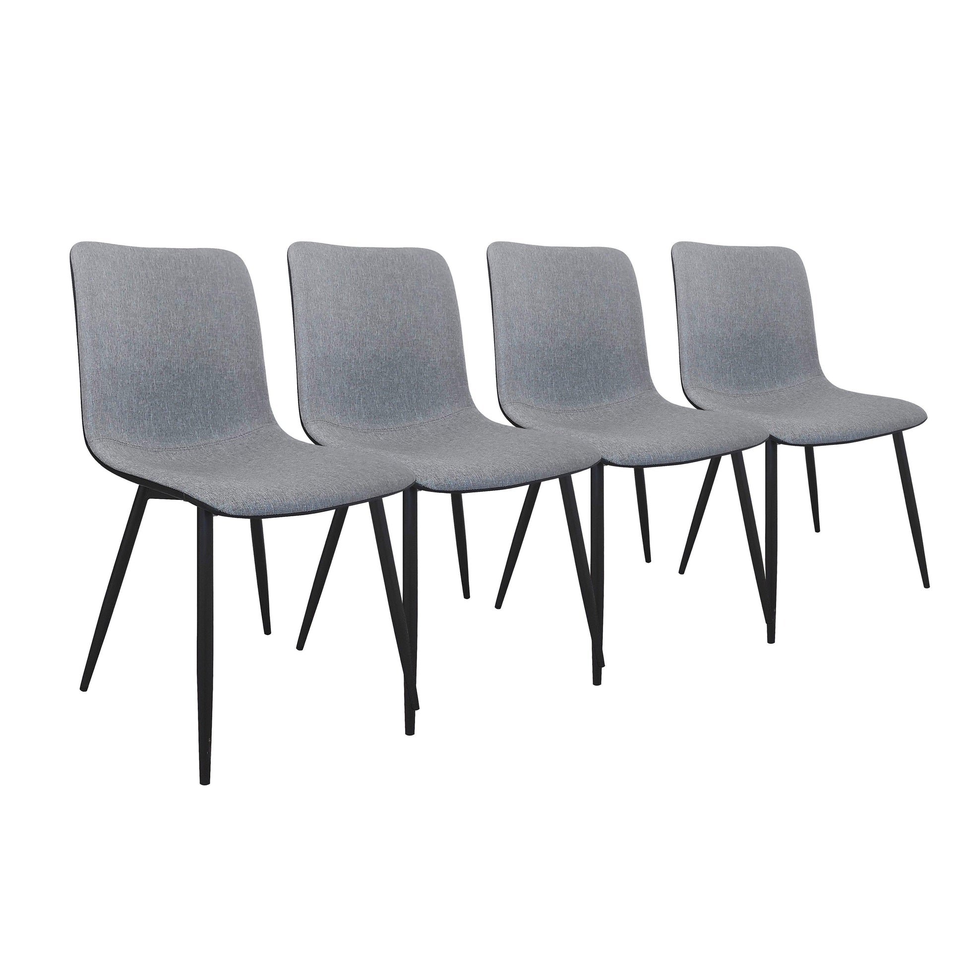 Kaito Fabric Dining Chairs With Metal Legs - Grey x 4 - Chotto Furniture