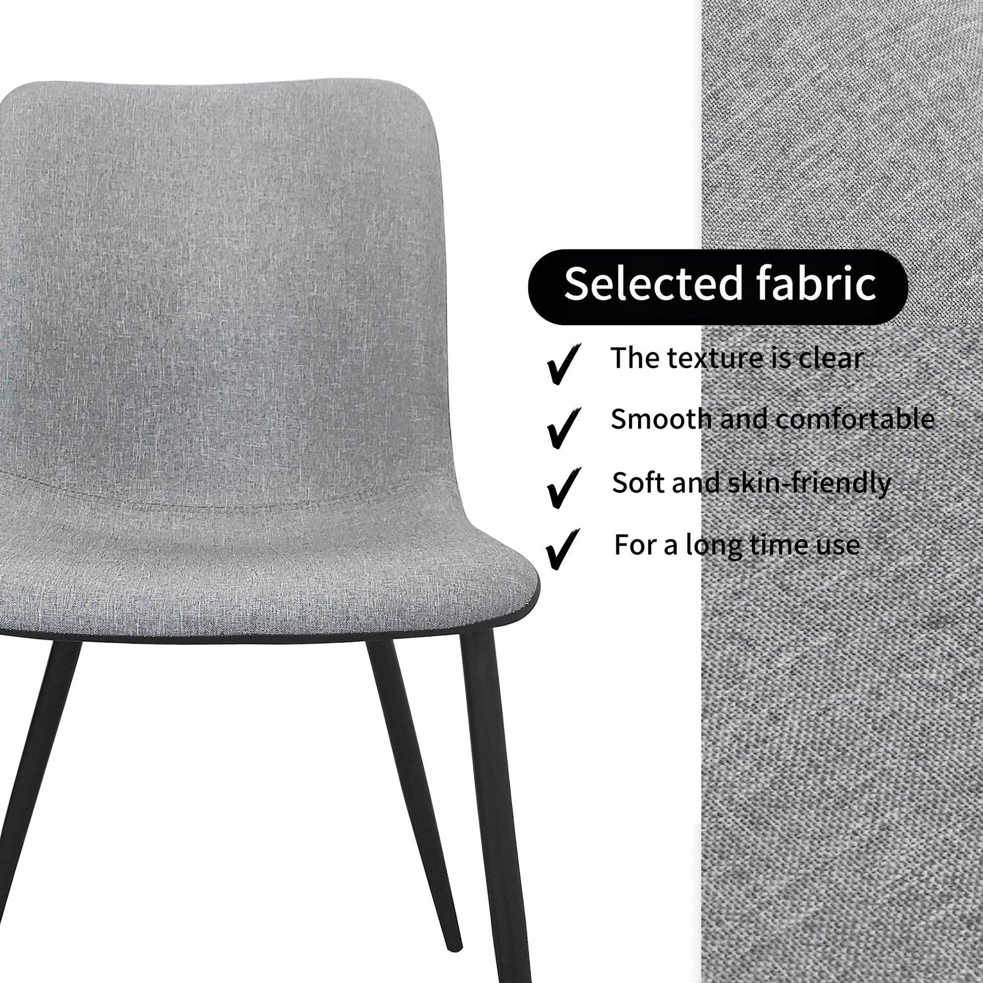 Kaito Fabric Dining Chairs With Metal Legs - Grey x 4 - Chotto Furniture