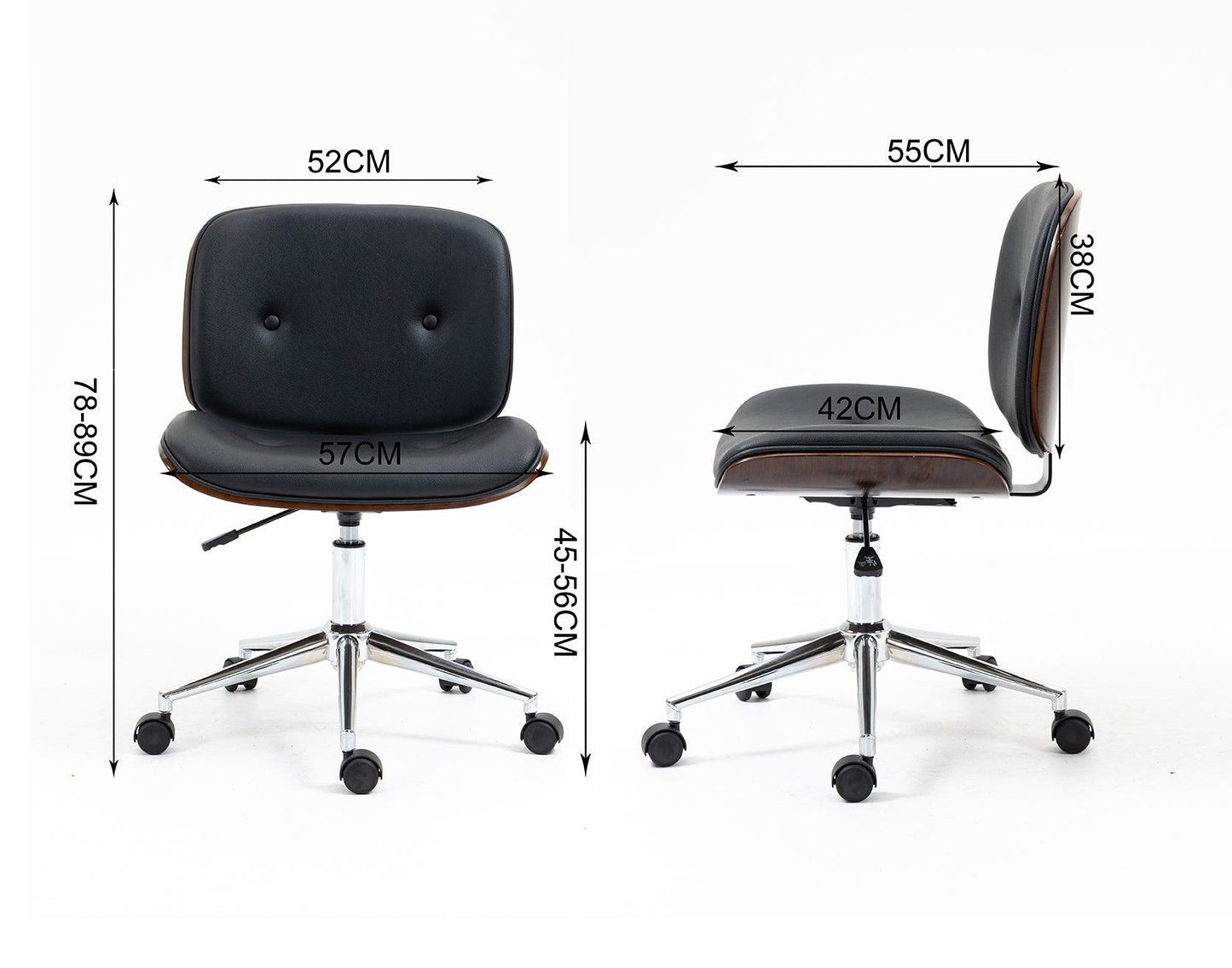Fudo Adjustable Swivel Vegan Leather Office Chair - Chotto Furniture