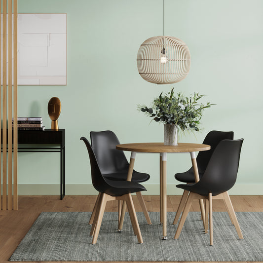 CHOTTO - Ando Dining Chairs - Black x 4