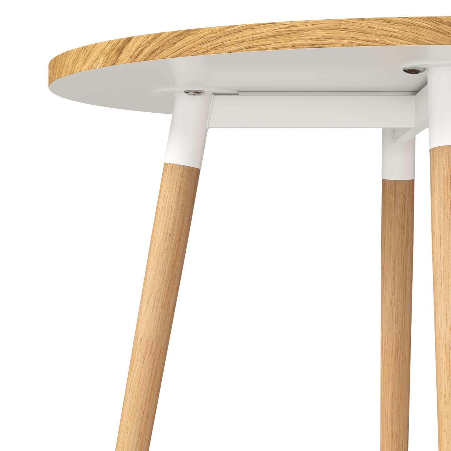CHOTTO - Enso Round Top Dining Table with Wooden Legs - Wood