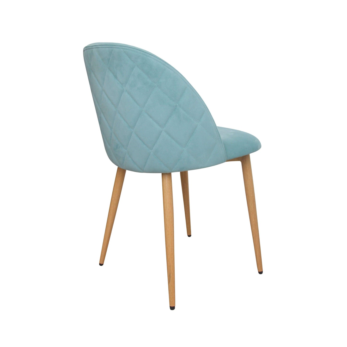 Nami Velvet Seat Metal Leg Dining Chairs - Blue x 2 - Chotto Furniture