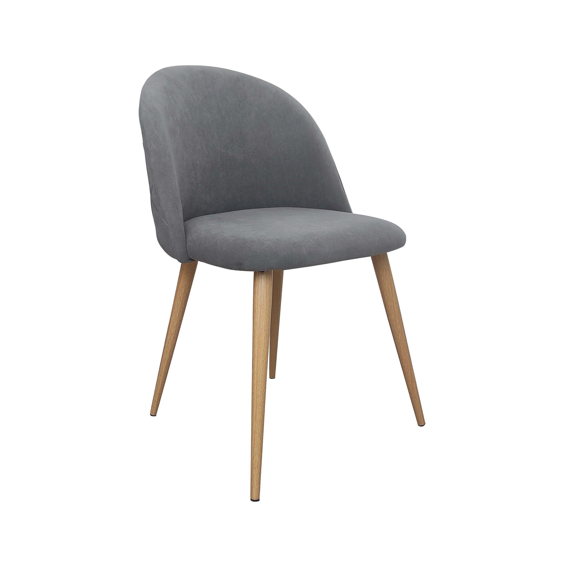 Nami Velvet Seat Metal Leg Dining Chairs - Grey x 2 - Chotto Furniture